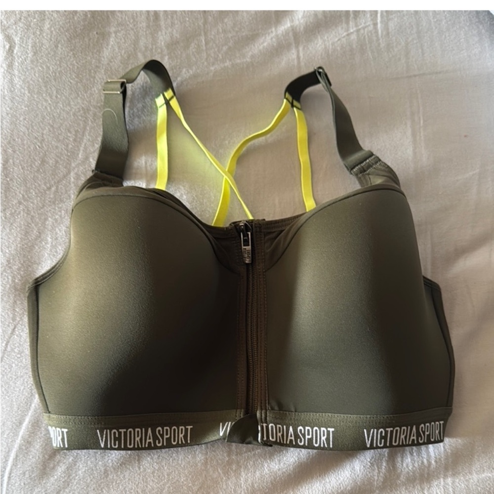 Victoria's Secret Olive and Neon Yellow Sports Bra